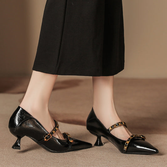 Women's Pointed Toe Sier Rivet High With Women's Shoes