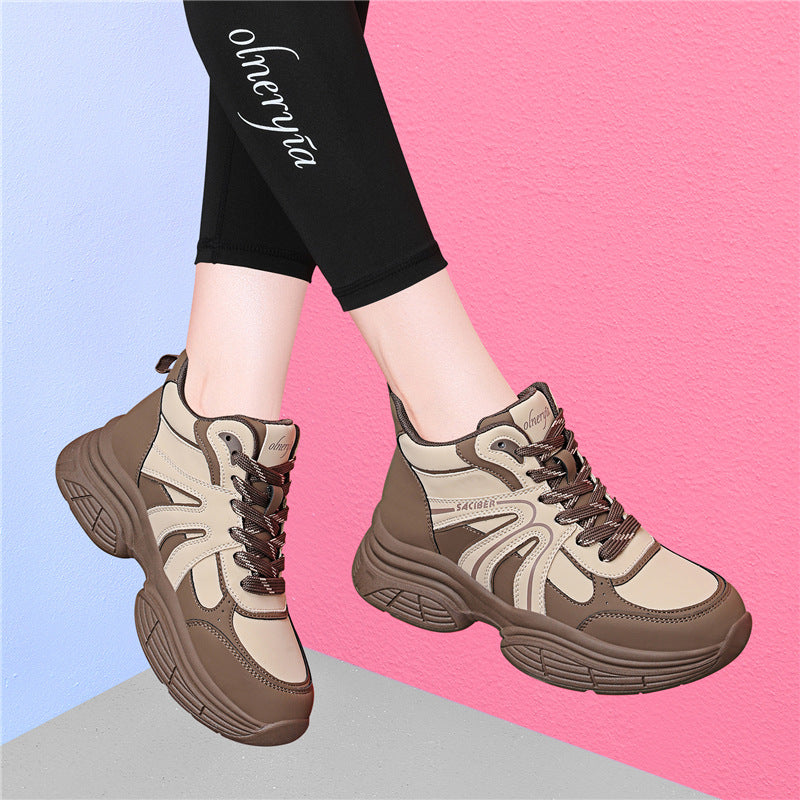 Women's Platform Dad Fashion Fleece-lined Portable Women's Sports Shoes