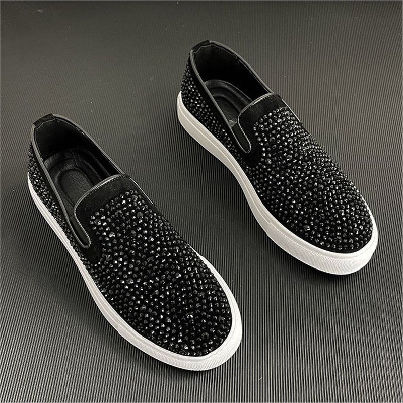 Men's Summer Rhinestone Korean Style British Fashion Canvas Shoes