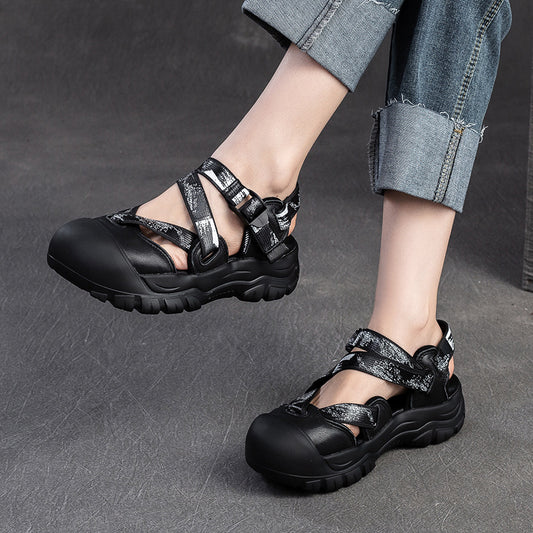 Women's Yi Style Thick Bottom Toe Cap Sandals