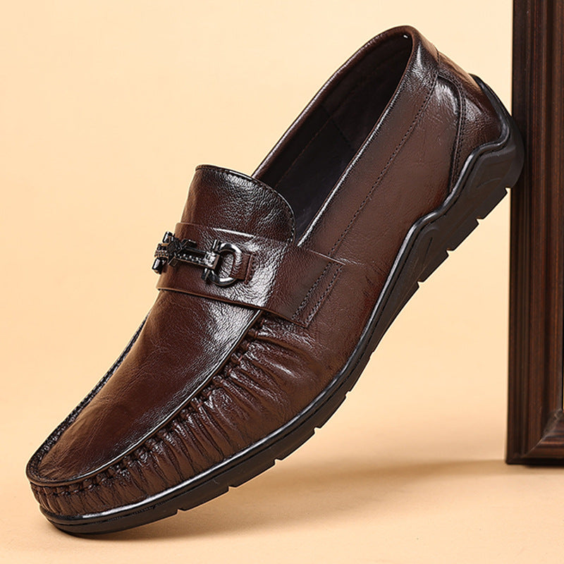 Men's Sheepskin Summer Buckle Fashion Comfortable Slip-on Loafers