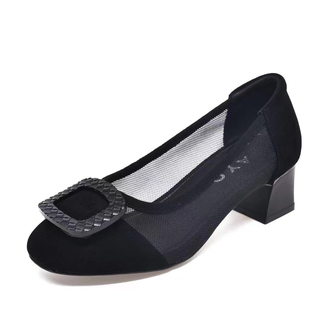 Women's Mesh Hollow Out Summer Flat Round Women's Shoes