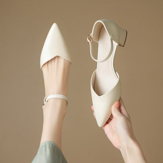 Women's Toe Elegant Versatile Fashion Closed Chunky Heels