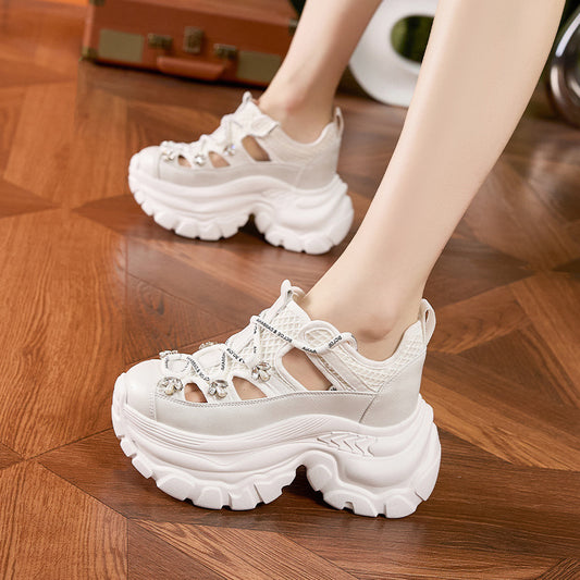 Women's Platform Dad Summer Hollow Hole Height Sneakers