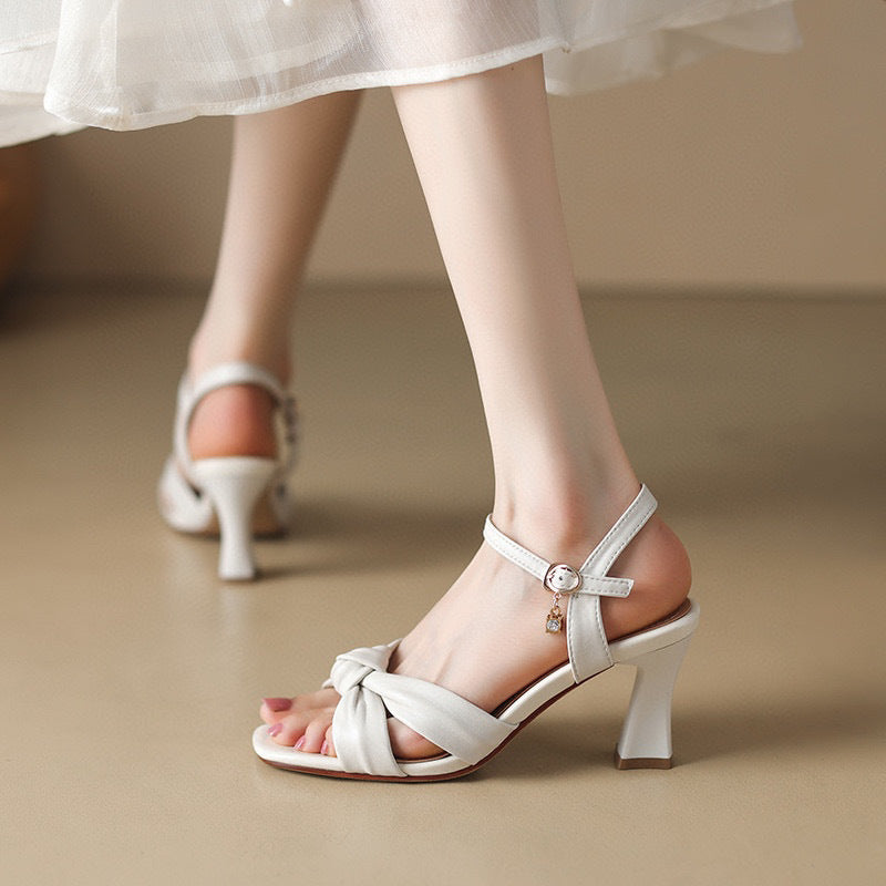 Women's & Men's Summer Open Toe Chunky Buckle Fashion Heels