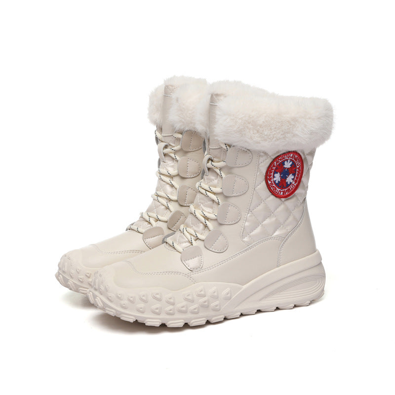 Women's For Fleece Lined Comfortable Warm Waterproof Snow Boots