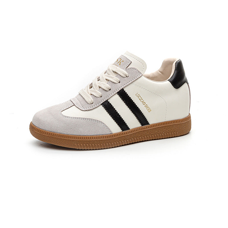 Women's Height Increasing Insole Genuine German Training Color Matching Wedge Casual Shoes
