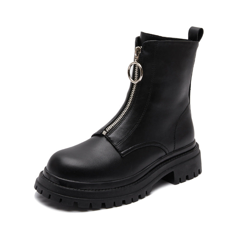 Women's British Style Thick-soled Martin Autumn Front Boots
