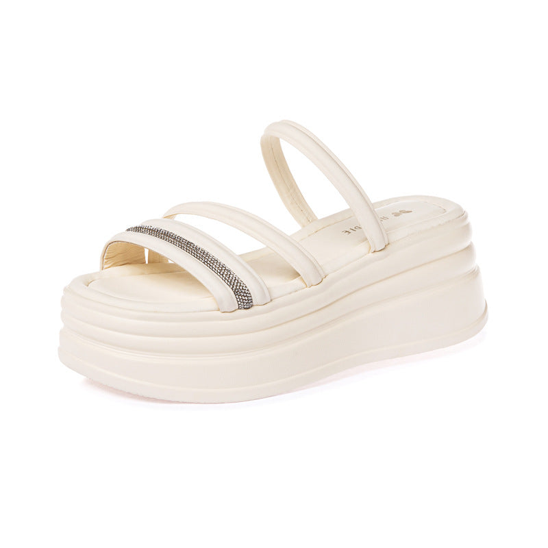 Women's Platform Summer Wear High-grade Fashionable Muffin Slippers