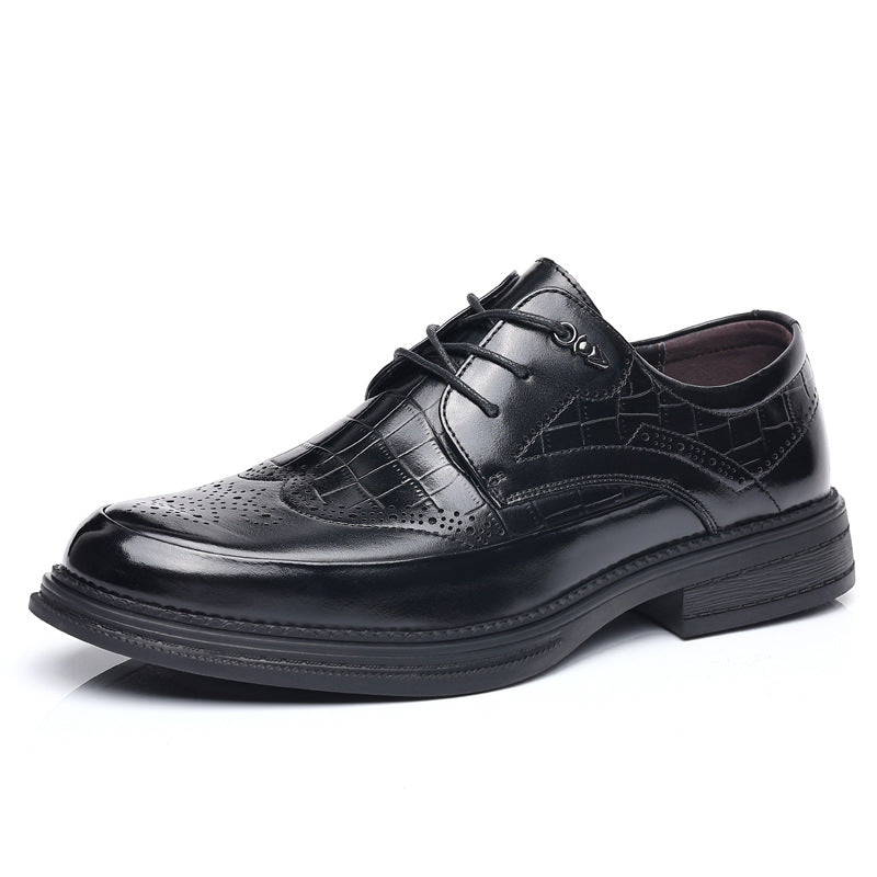 Men's Autumn First Layer Cowhide Formal Wear Wedding Men's Business Leather Shoes