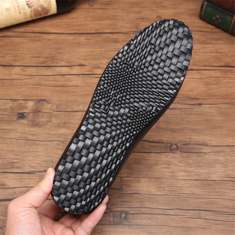 Men's Cap Semi Genuine Hand-woven Trendy Sweat Loafers