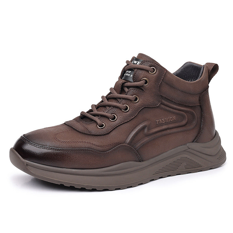 Men's Cotton Winter Genuine Fashion Fleece-lined Thick Men's Shoes