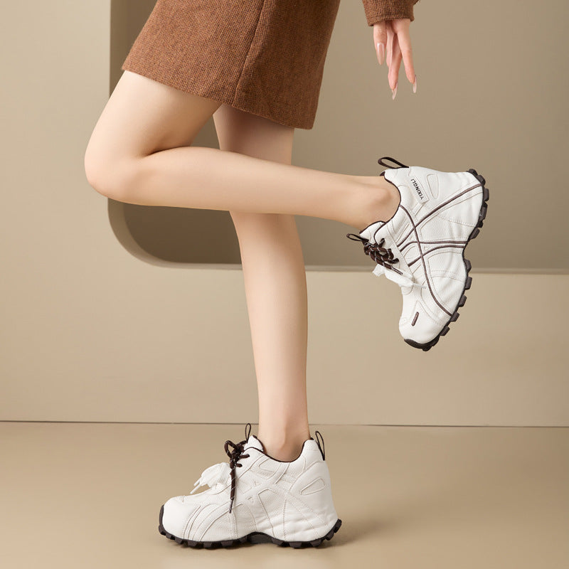 Women's Authentic Clunky Platform Height Increasing Breathable Women's Casual Shoes