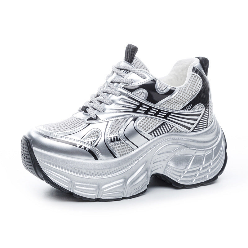 Women's Dad Fashion Mesh Sports Platform Height Increasing Women's Casual Shoes