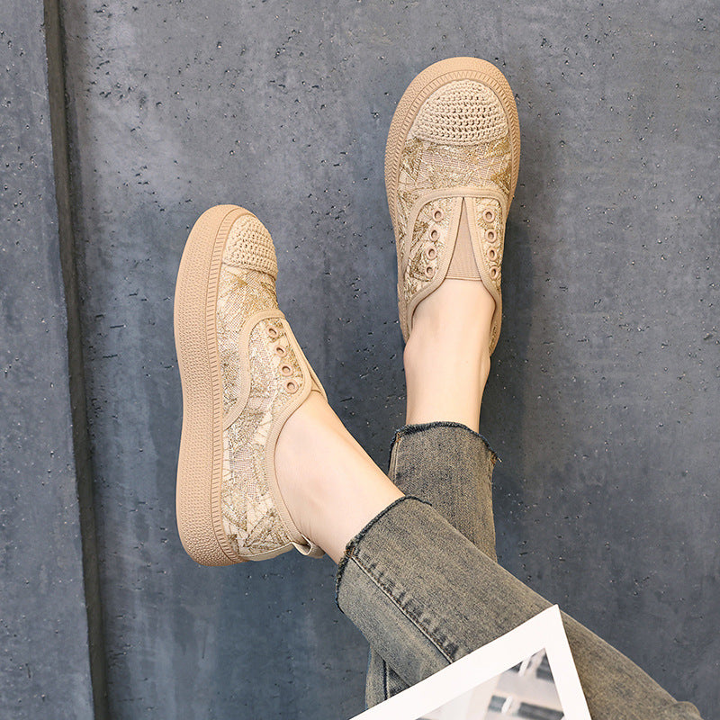Flat Fisherman Plus Size Mesh Slip-on Casual Shoes