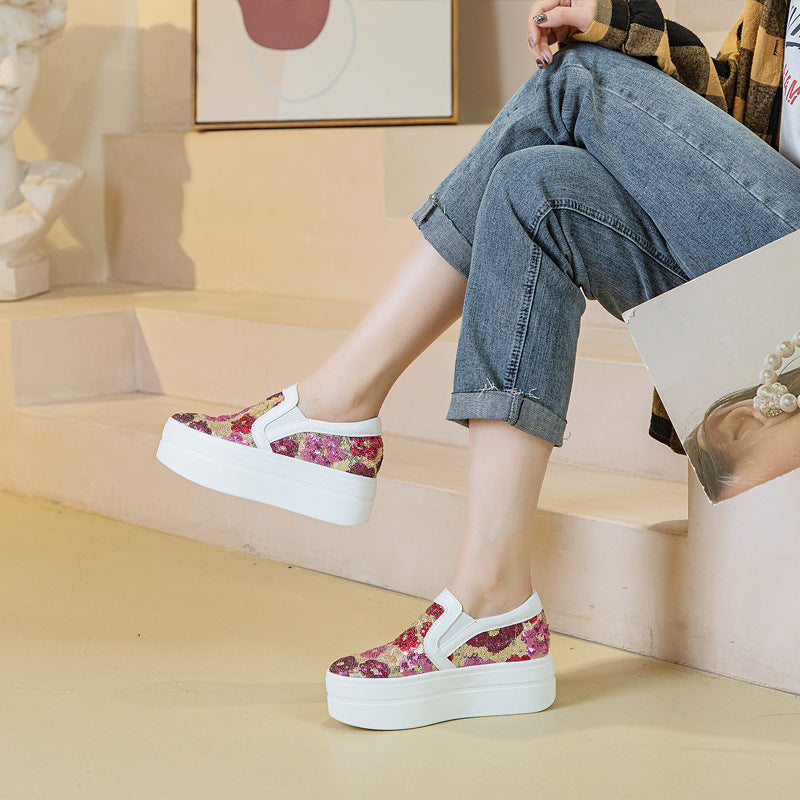 Women's Mesh Models Breathable Platform Fresh Flower-shaped Casual Shoes