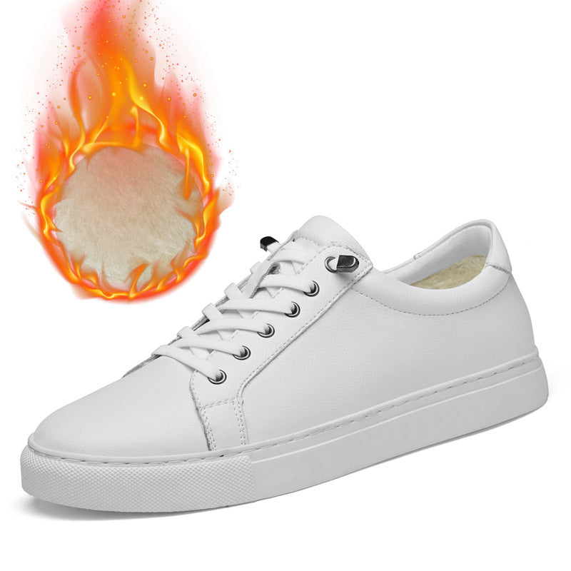 Men's Four White Hollow Korean Breathable Board Casual Shoes