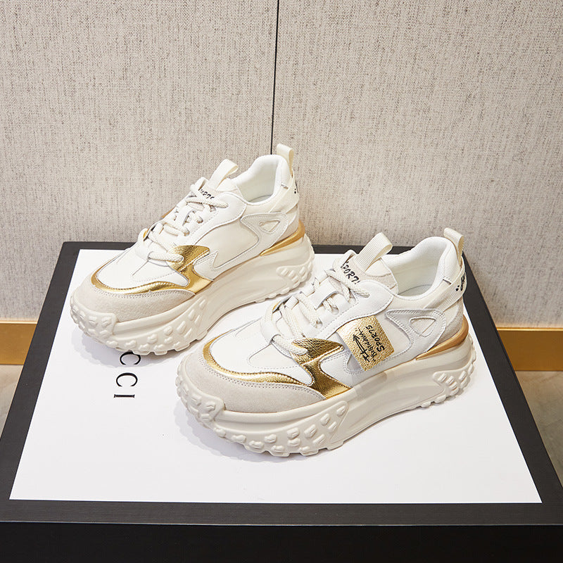 Women's Height Increasing Insole Platform White Female Casual Shoes