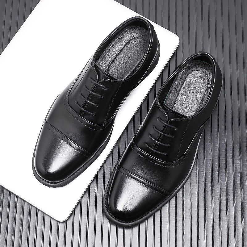 Men's First Layer Cowhide Genuine Black Formal Leather Shoes