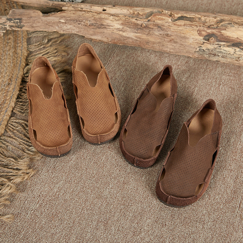 Round Toe Soft Bottom Top Layer Sandals