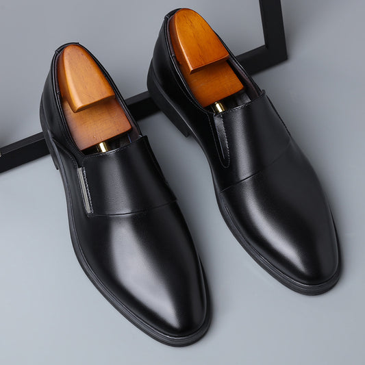 Men's Type Business White Formal Low Cowhide Leather Shoes