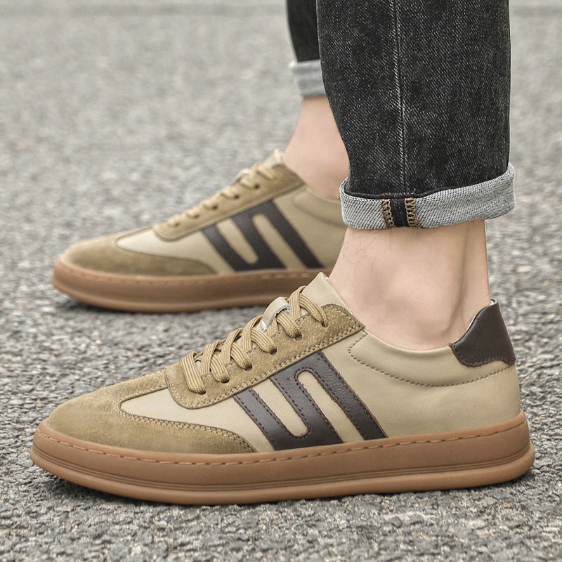 Men's Board Retro Skateboard Sports Spring Cowhide Flat Sneakers