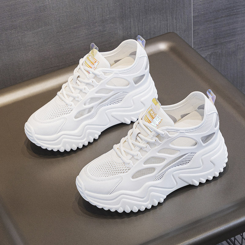 Women's Breathable Mesh Surface Dad Lightweight Platform Small Women's Sports Shoes