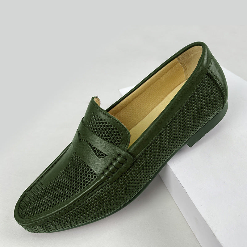 Men's First Layer Cowhide Soft Bottom Breathable Casual Shoes