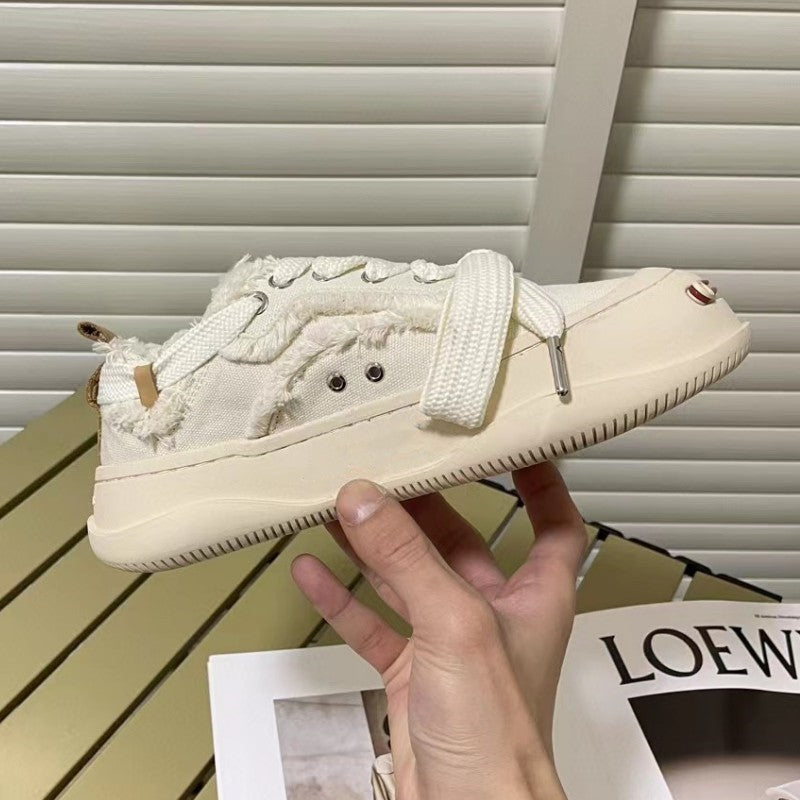 Women's Thick Sole Increased Half Support Couple Jack Canvas Shoes
