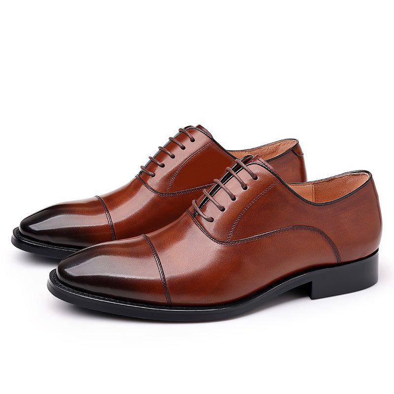 Men's Breathable Formal First Layer Cowhide Wedding Leather Shoes