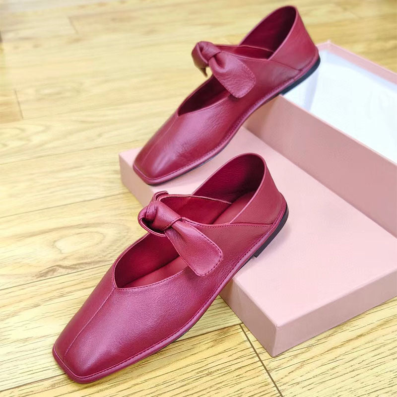 Women's Spanish Niche Pumps Ballet Square Toe Granny French Vintage Casual Shoes