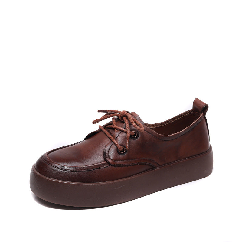 Women's First Layer Cowhide Flat Pumps Soft Loafers