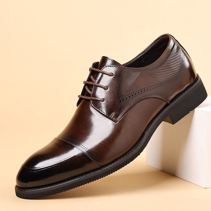 Men's Formal Wear Genuine Wedding Simple Style Leather Shoes