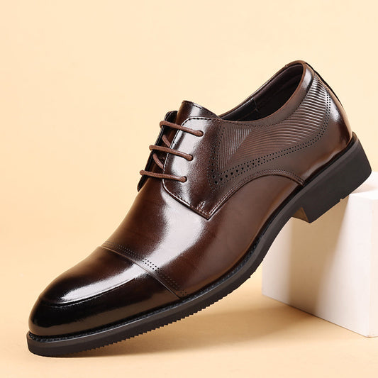 Men's Formal Wear Genuine Wedding Simple Style Leather Shoes
