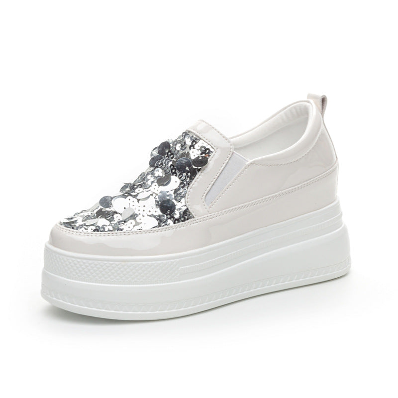Women's & Men's Breathable Platform Height Increasing Insole Solid Casual Shoes