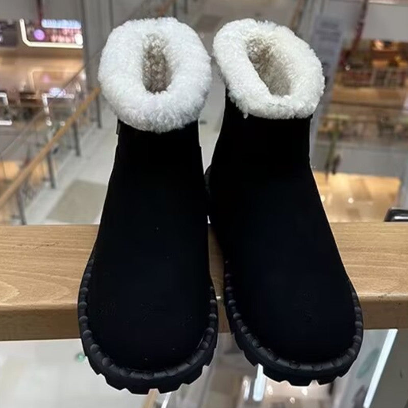 Women's Double Face Wool Bootie Thick Bottom Thickening Snow Boots