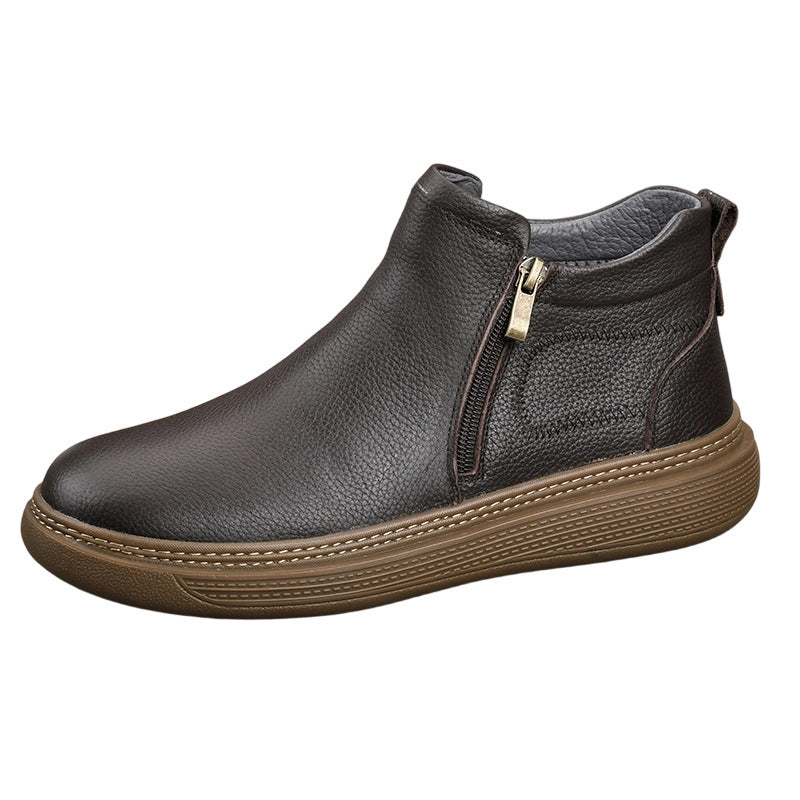 British Style With Veet Thick Bottom Boots