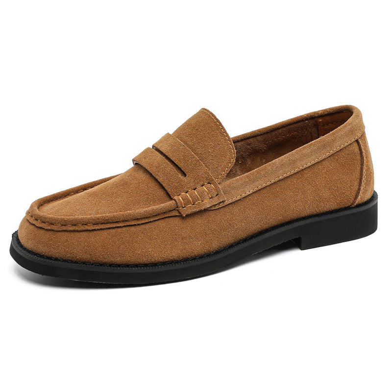 Men's Simple Retro Slip-on British Style Trendy Fashion Joker Men's Casual Leather Shoes