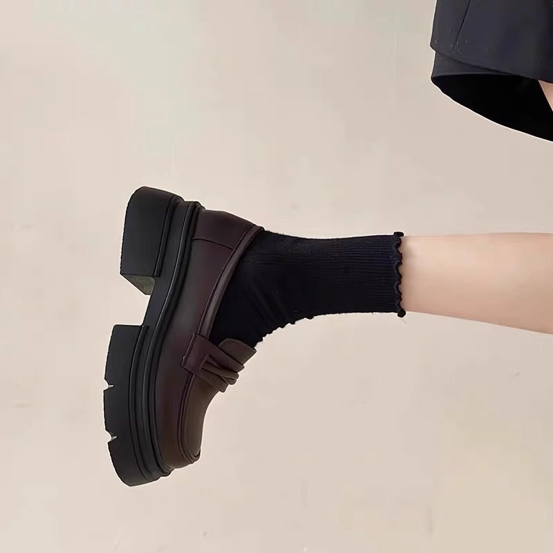 Women's Style Genuine Thick Bottom Chunky Inner Loafers