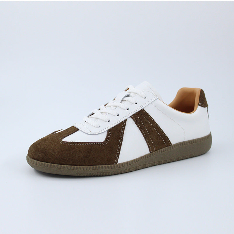 Men's German Training Genuine Breathable White Autumn Low Top Leather Shoes