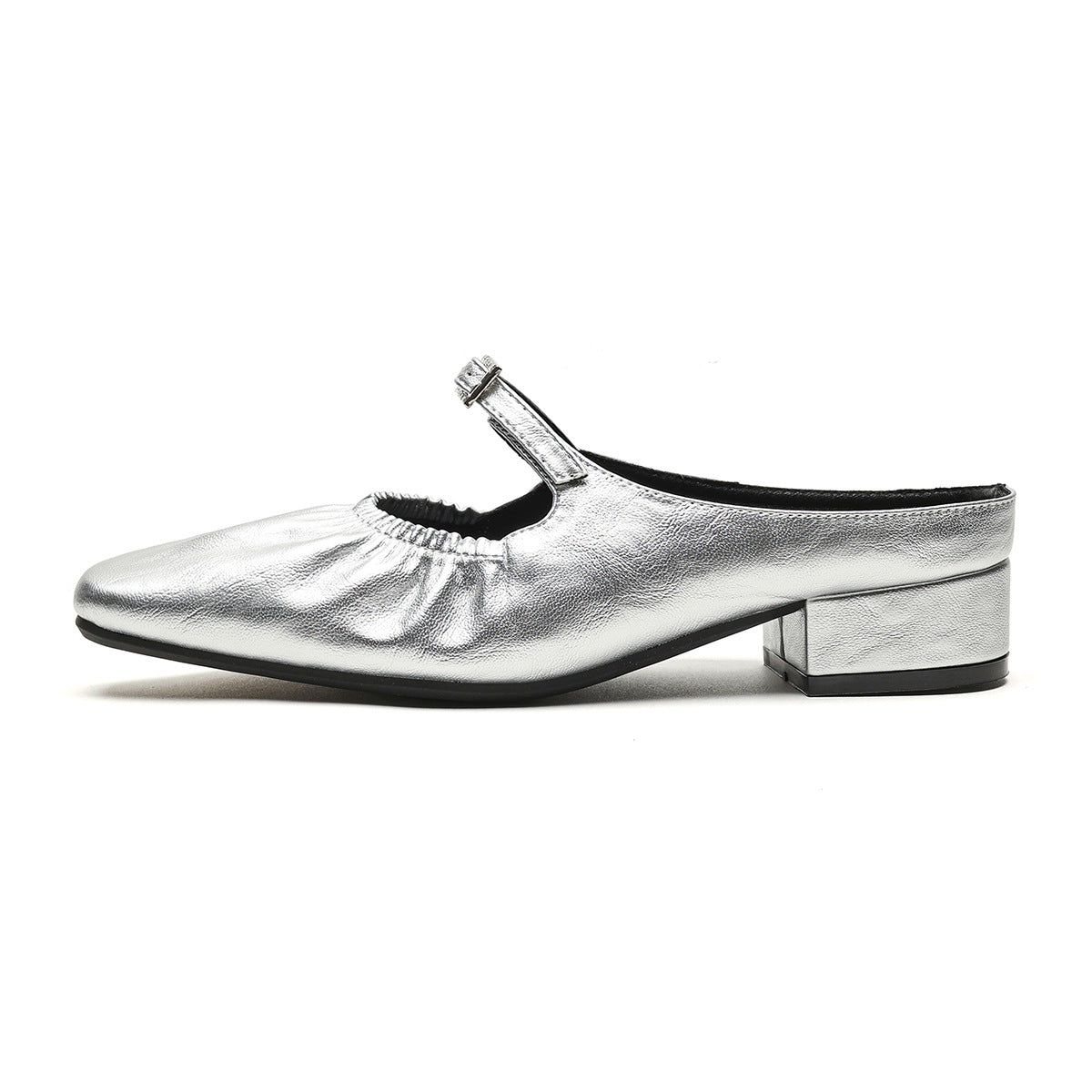 Women's French High Closed Toe Slip-on Mary Heels