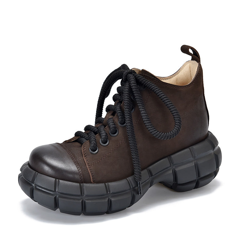 Women's Genuine Design Cool Autumn Personality Thick Bottom Retro Boots