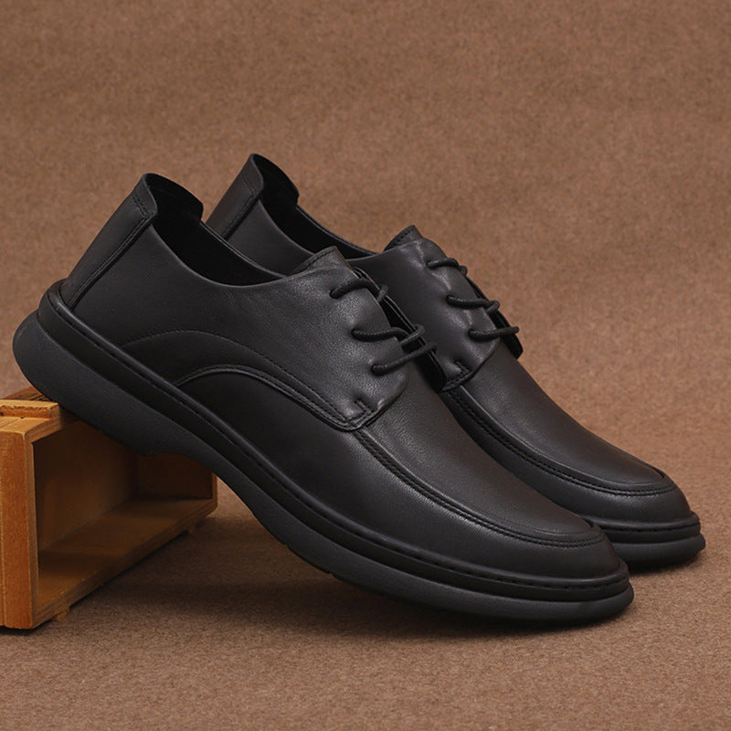Men's Summer Breathable Lace Up Big Head Leather Shoes