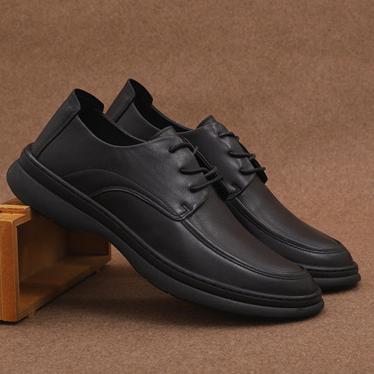 Men's Summer Breathable Lace Up Big Head Leather Shoes
