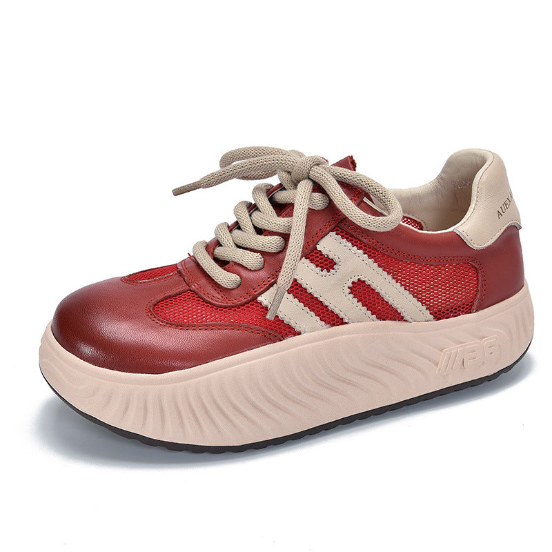 Pairs Of Platform Mesh Surface Sports Round Sandals