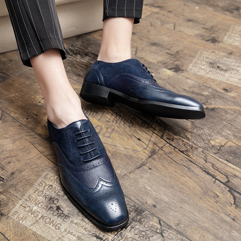 Men's Four Stitching Business Retro Plus Size Leather Shoes