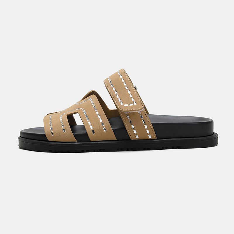 Women's Summer Beach Flip-flops Ugly Cute Velcro Slippers