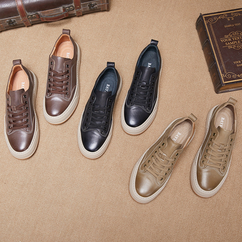 Men's Retro Fashion Brushed Autumn Thick Bottom Online Light Men's Shoes