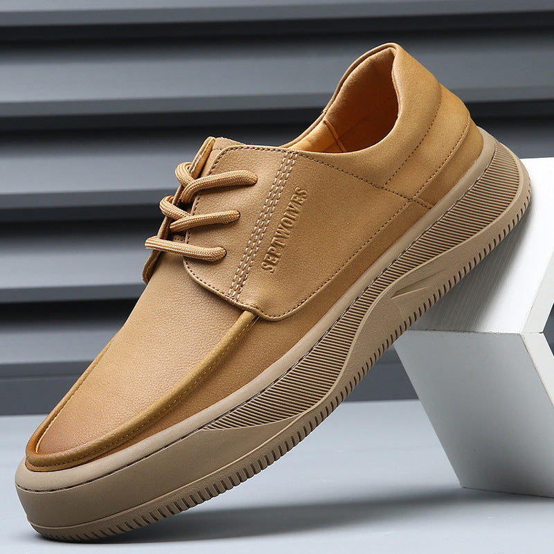 Men's Autumn Genuine Breathable Versatile Platform Fashion Leather Shoes