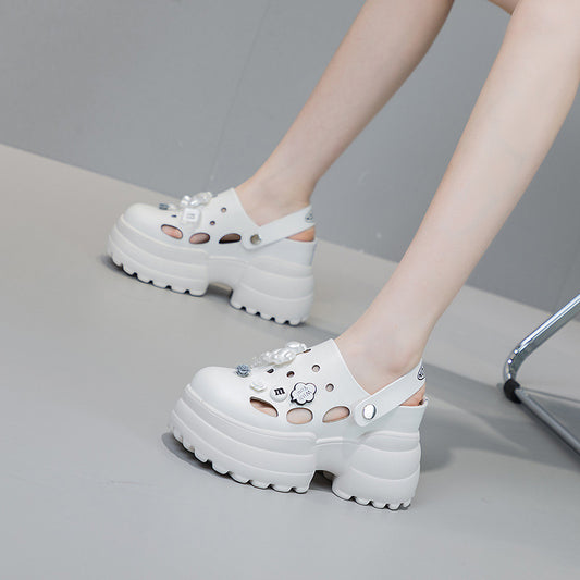 Women's Box Hole Half High Summer Thick Bottom Sandals